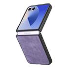 For Samsung Galaxy Z Flip 7 5G Vintage Leather PC Back Cover Phone Case(Purple) - 2