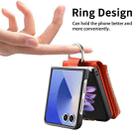 For Samsung Galaxy Z Flip7 5G Litchi Texture Ring Vertical Zipper Wallet Phone Case(Orange) - 3