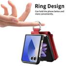 For Samsung Galaxy Z Flip7 5G Litchi Texture Ring Vertical Zipper Wallet Phone Case(Red) - 3