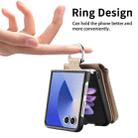 For Samsung Galaxy Z Flip7 5G Litchi Texture Ring Vertical Zipper Wallet Phone Case(Khaki) - 3