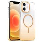 For iPhone 12 Gold Diamond Glitter Gradient MagSafe Shockproof Phone Case(Gold) - 1