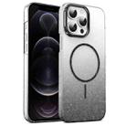 For iPhone 12 Pro Gold Diamond Glitter Gradient MagSafe Shockproof Phone Case(Black) - 1