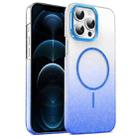 For iPhone 12 Pro Max Gold Diamond Glitter Gradient MagSafe Shockproof Phone Case(Blue) - 1