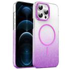 For iPhone 12 Pro Max Gold Diamond Glitter Gradient MagSafe Shockproof Phone Case(Purple) - 1