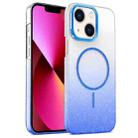 For iPhone 13 Gold Diamond Glitter Gradient MagSafe Shockproof Phone Case(Blue) - 1