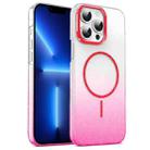 For iPhone 13 Pro Gold Diamond Glitter Gradient MagSafe Shockproof Phone Case(Red) - 1