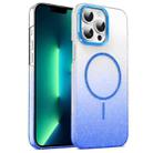 For iPhone 13 Pro Max Gold Diamond Glitter Gradient MagSafe Shockproof Phone Case(Blue) - 1