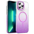 For iPhone 13 Pro Max Gold Diamond Glitter Gradient MagSafe Shockproof Phone Case(Purple) - 1