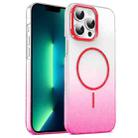 For iPhone 13 Pro Max Gold Diamond Glitter Gradient MagSafe Shockproof Phone Case(Red) - 1