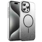 For iPhone 14 Plus Gold Diamond Glitter Gradient MagSafe Shockproof Phone Case(Black) - 1