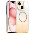 For iPhone 15 Plus Gold Diamond Glitter Gradient MagSafe Shockproof Phone Case(Gold) - 1