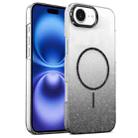 For iPhone 16 Gold Diamond Glitter Gradient MagSafe Shockproof Phone Case(Black) - 1