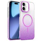 For iPhone 17 Gold Diamond Glitter Gradient MagSafe Shockproof Phone Case(Purple) - 1