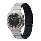 For Samsung Galaxy Watch Ultra 47mm Magnetic Two Color Silicone Watch Band(White Black) - 1