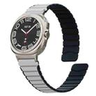 For Samsung Galaxy Watch Ultra 47mm Magnetic Two Color Silicone Watch Band(White Black) - 2