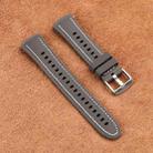 For Huawei Watch 5 42mm Silicone Hybrid Leather Watch Band(Gray) - 2