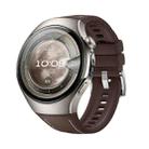 For Huawei Watch 5 42mm Silicone Hybrid Leather Watch Band(Brown) - 1