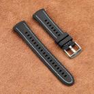 For Huawei Watch 5 46mm Silicone Hybrid Leather Watch Band(Black) - 2