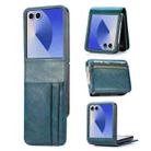 For Samsung Galaxy Z Flip7  5G Vertical Flip Card Slot Leather Phone Case(Green) - 1