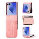 For Samsung Galaxy Z Flip7  5G Vertical Flip Card Slot Leather Phone Case(Pink) - 1