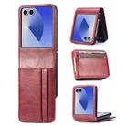 For Samsung Galaxy Z Flip7  5G Vertical Flip Card Slot Leather Phone Case(Red) - 1
