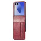 For Samsung Galaxy Z Flip7  5G Vertical Flip Card Slot Leather Phone Case(Red) - 2