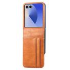 For Samsung Galaxy Z Flip7  5G Vertical Flip Card Slot Leather Phone Case(Brown) - 2
