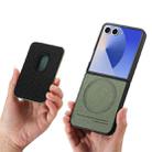 For Samsung Galaxy Z Flip7 5G Twill Fabric Card Bag Ring Magnetic Back Phone Case(Green) - 3