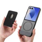 For Samsung Galaxy Z Flip7 5G Twill Fabric Card Bag Ring Magnetic Back Phone Case(Gray) - 3