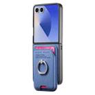 For Samsung Galaxy Z Flip7 5G Twill Fabric Card Bag Ring Magnetic Back Phone Case(Blue) - 2