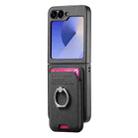 For Samsung Galaxy Z Flip5 5G Twill Fabric Card Bag Ring Magnetic Back Phone Case(Black) - 2