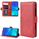 Double Buckle Wallet Stand Leather Cell Phone Case for Huawei P30 LITE，with Wallet & Holder & Card Slots(Red) - 1