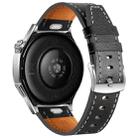 22mm Quick Release Button Buckle Genuine Leather Watch Band(Black) - 2