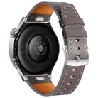 22mm Quick Release Button Buckle Genuine Leather Watch Band(Gray) - 2