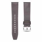 22mm Quick Release Button Buckle Genuine Leather Watch Band(Gray) - 3