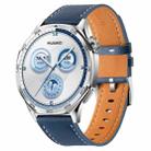22mm Quick Release Button Buckle Genuine Leather Watch Band(Blue) - 1