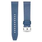 22mm Quick Release Button Buckle Genuine Leather Watch Band(Blue) - 3