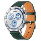 22mm Quick Release Button Buckle Genuine Leather Watch Band(Green) - 1