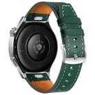 22mm Quick Release Button Buckle Genuine Leather Watch Band(Green) - 2
