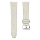 22mm Quick Release Button Buckle Genuine Leather Watch Band(Creamy White) - 3