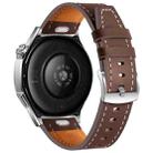 22mm Quick Release Button Buckle Genuine Leather Watch Band(Brown) - 2