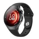 For Huawei Watch 5 42mm Reverse Buckle Silicone Watch Band(Black) - 1