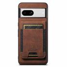 For Google Pixel 8a Suteni H17 Litchi Texture Leather Magnetic Detachable Wallet Phone Case(Brown) - 1