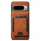 For Google Pixel 9 Suteni H17 Litchi Texture Leather Magnetic Detachable Wallet Phone Case(Khaki) - 1