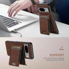 For Google Pixel 9 Pro XL Suteni H17 Litchi Texture Leather Magnetic Detachable Wallet Phone Case(Brown) - 3