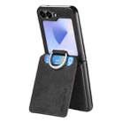 For Samsung Galaxy Z Flip5 5G Retro Leather Ring Vertical Flip Wallet Phone Case(Black) - 3