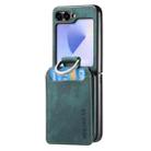 For Samsung Galaxy Z Flip5 5G Retro Leather Ring Vertical Flip Wallet Phone Case(Green) - 2