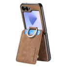 For Samsung Galaxy Z Flip6 5G Retro Leather Ring Vertical Flip Wallet Phone Case(Brown) - 3