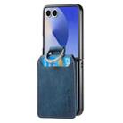 For Samsung Galaxy Z Flip7 5G Retro Leather Ring Vertical Flip Wallet Phone Case(Blue) - 2