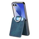 For Samsung Galaxy Z Flip7 5G Retro Leather Ring Vertical Flip Wallet Phone Case(Blue) - 3